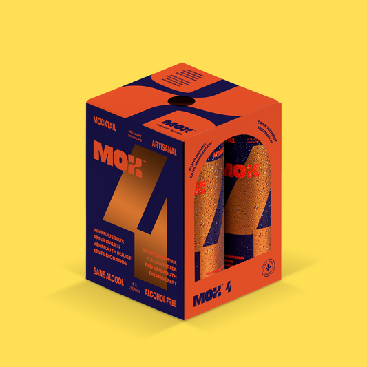 MOX 4 Sparkling Wine, Campari, Red Vermouth, and Orange Zest - 4 x 355ml