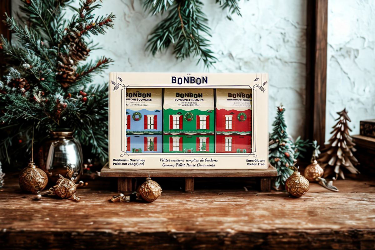 *PRÉVENTE* C'est BONBON - Bonbons Petites Maisons de Noël - 3 x 85g