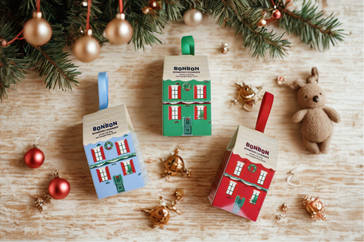 *PRÉVENTE* C'est BONBON - Bonbons Petites Maisons de Noël - 3 x 85g