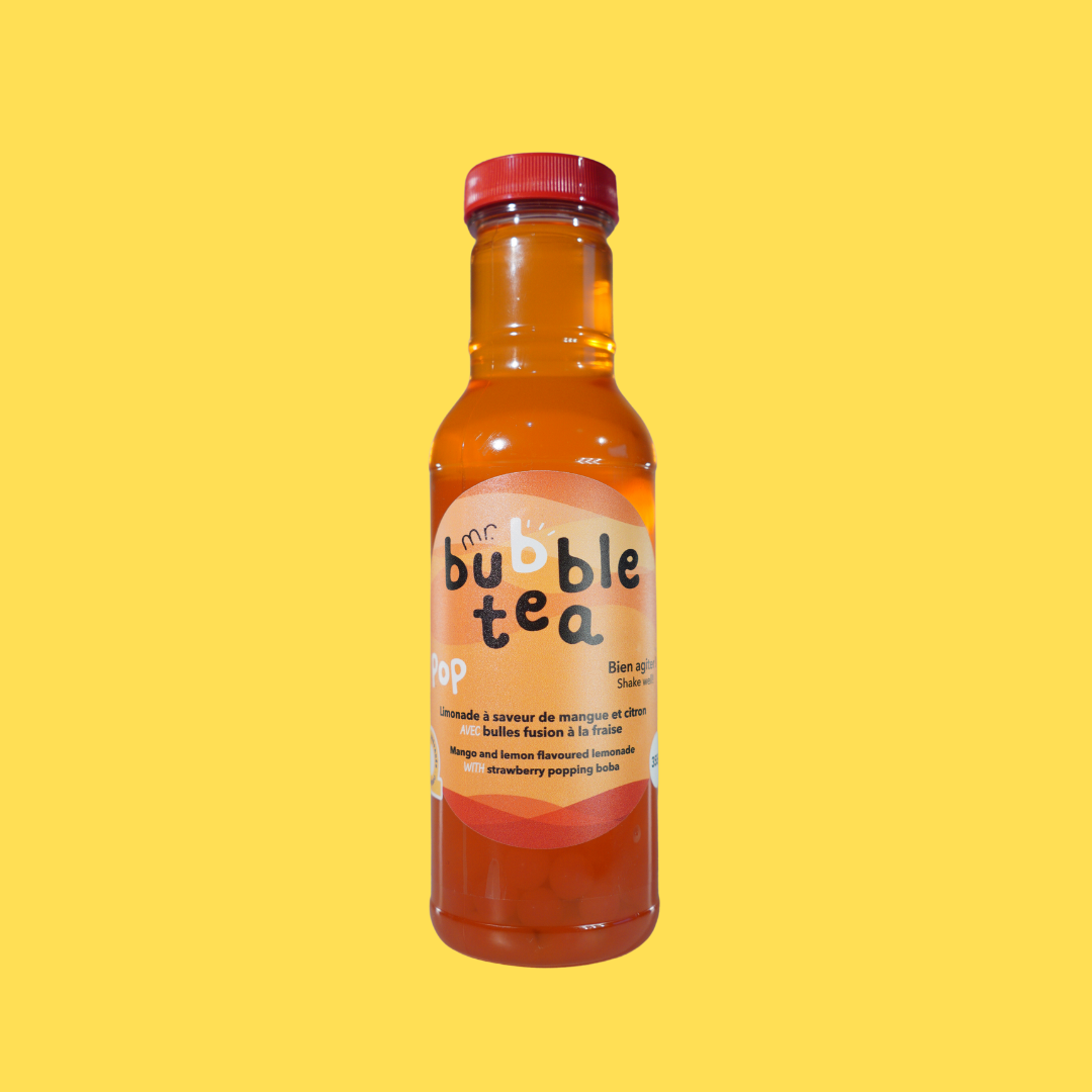 Pop mangue et citron avec bulles fusion fraise - 355ml